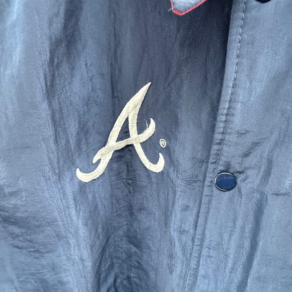 Atlanta Braves Vintage Starter Jacket Mens Lg Diamond Collection Embroidered MLB - Picture 2 of 12